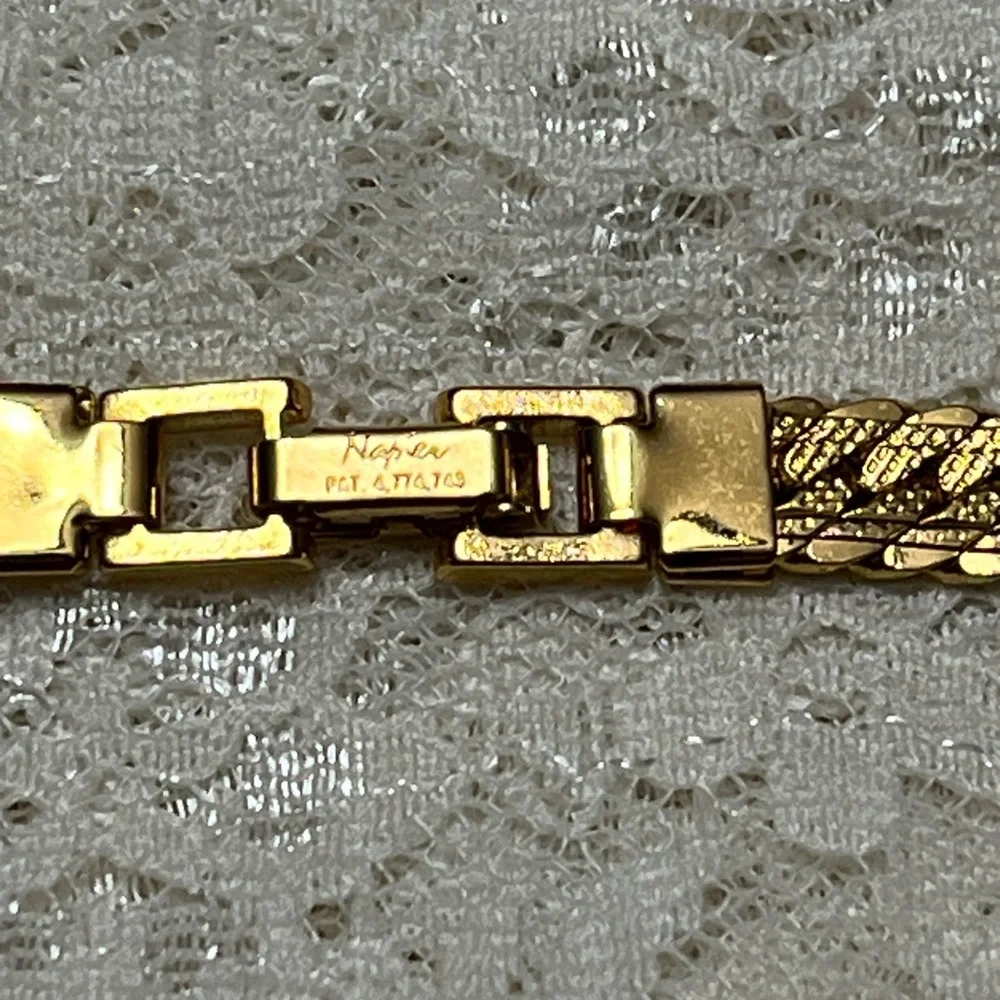 Napier/vintage, herringbone gold tone necklace 24” - Picture 3 of 4